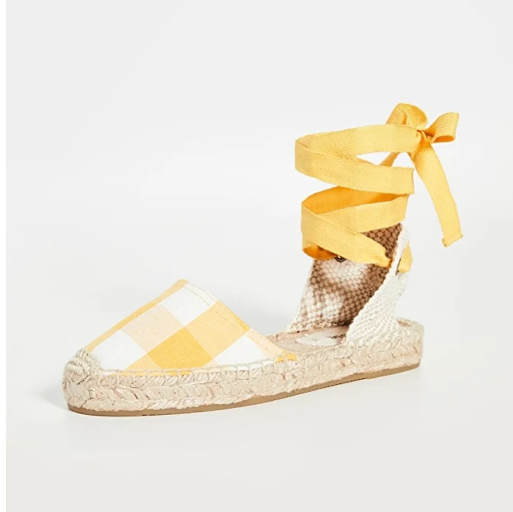 Stylish Gingham Soludos Wrap Espadrilles